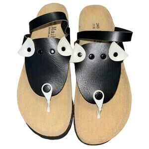 Maibulun women’s black/white dog sandals rovers (size 39 EU/size 8 US)